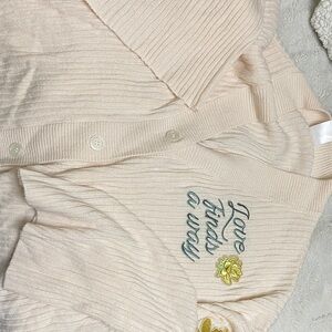 Disney Cream Cardigan with Embroidered Accents